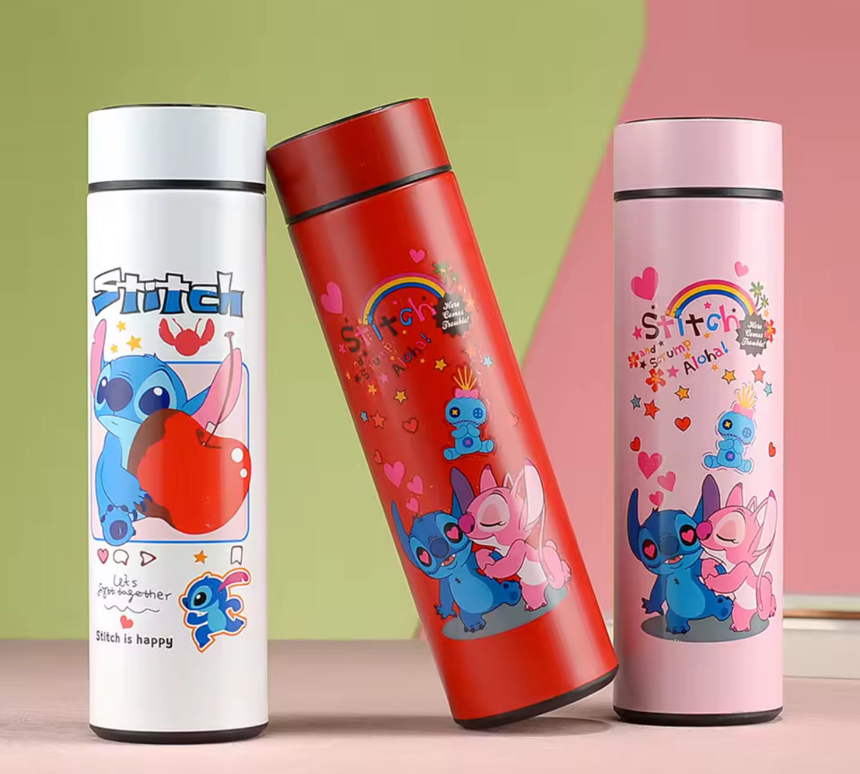 Disney Stitch Stainless Steel Thermos Digital Drinks Bottle - Kids - Large Capacity Water Bottle - Multi-Purpose 500ml Bottle
- Perfect Christmas / Birthday Gift - 3 Colours Available