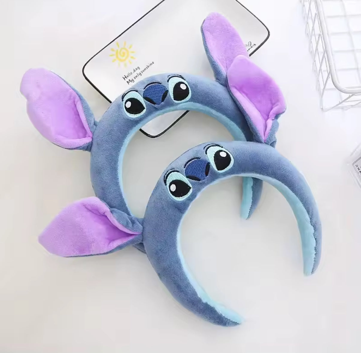 Anime Disney Stitch Girls Hair Band Girl Cute 3D Hair Band Cartoon Ear Amusement Park Headband Wash Face Hair Band Birthday Gift