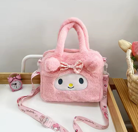 Sanrio My Melody, Cinnamorroll Plush Bag Kawaii - Melody Cartoon Anime Handbag Crossbody Cosmetic Travel Storage Bag - Perfect
Birthday / Christmas Gift For Girls