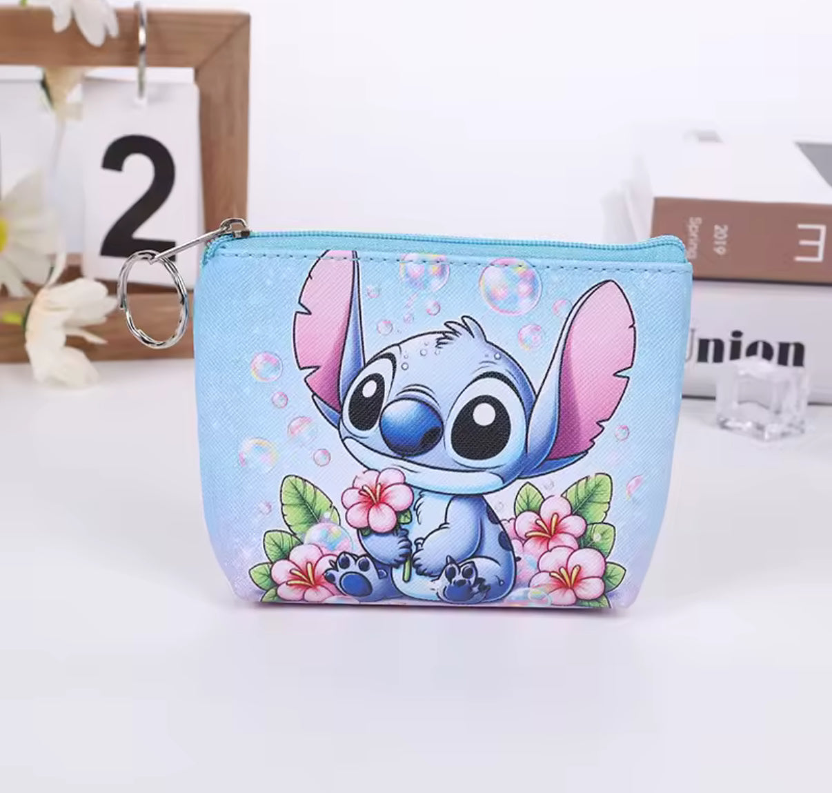 Disney Stitch Cartoon Anime Coin Purse Cute Coin Wallet for Boys / Girls Fashion Wallet Mini Bag Keychain Kids Gift - Perfect Litte Gift For Birthday & Christmas - 6 Different Designs