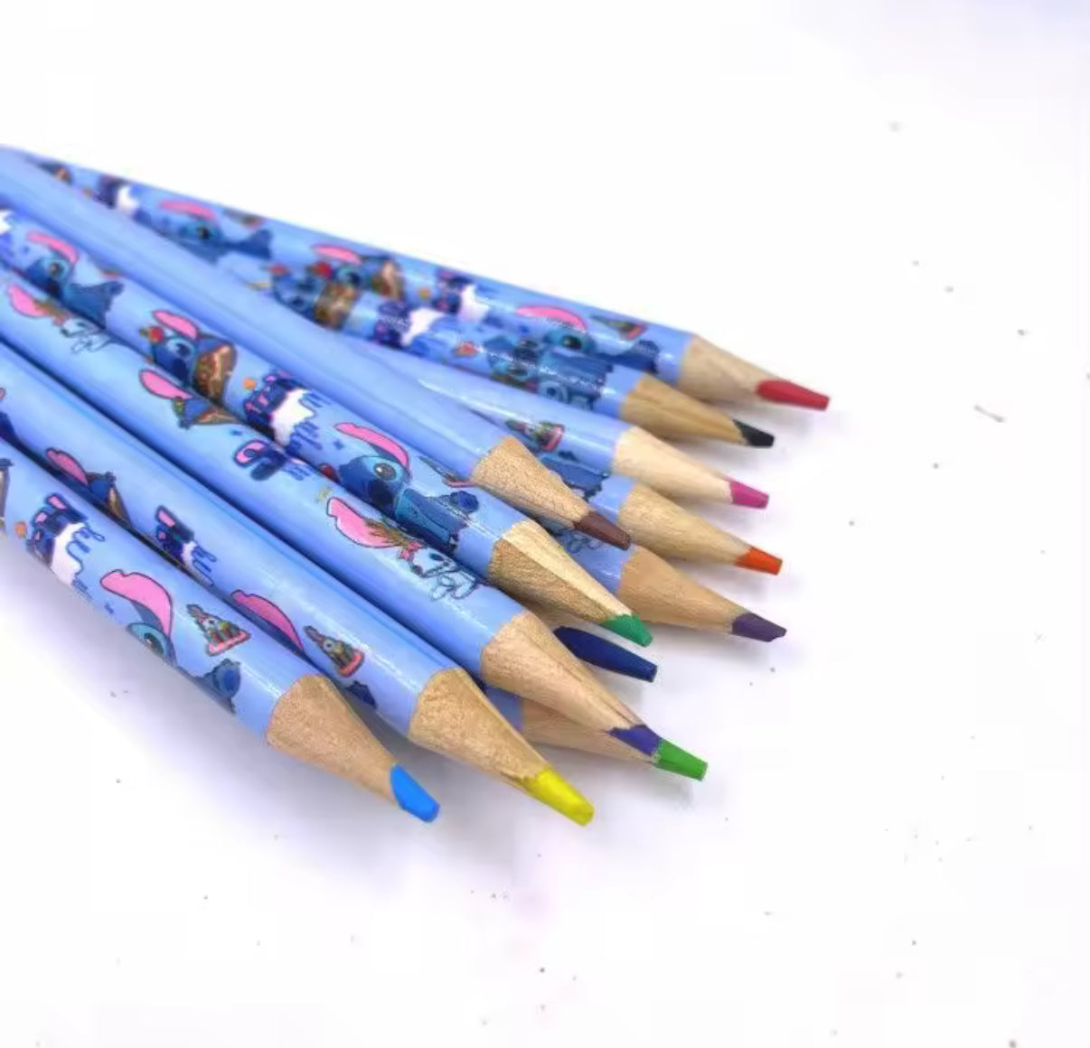 Stitch Cartoon Cute Student Colour Pencil Creative Kawaii 12 Pack Drawing Graffiti Pen Art Stationery Supplies Gift - Perfect Birthday / Christmas Gift*