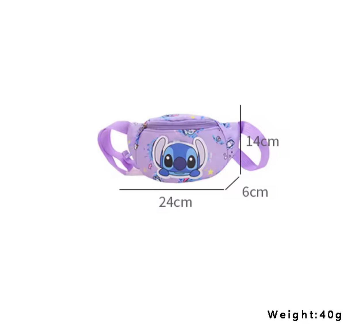 Anime Stitch Children's Crossbody Bag Cartoon Pink & Blue Stitch Shoulder Bag - Chest Bag Of Boys & Girl's - Perfect For Travel & School - Birthday / Christmas Gift