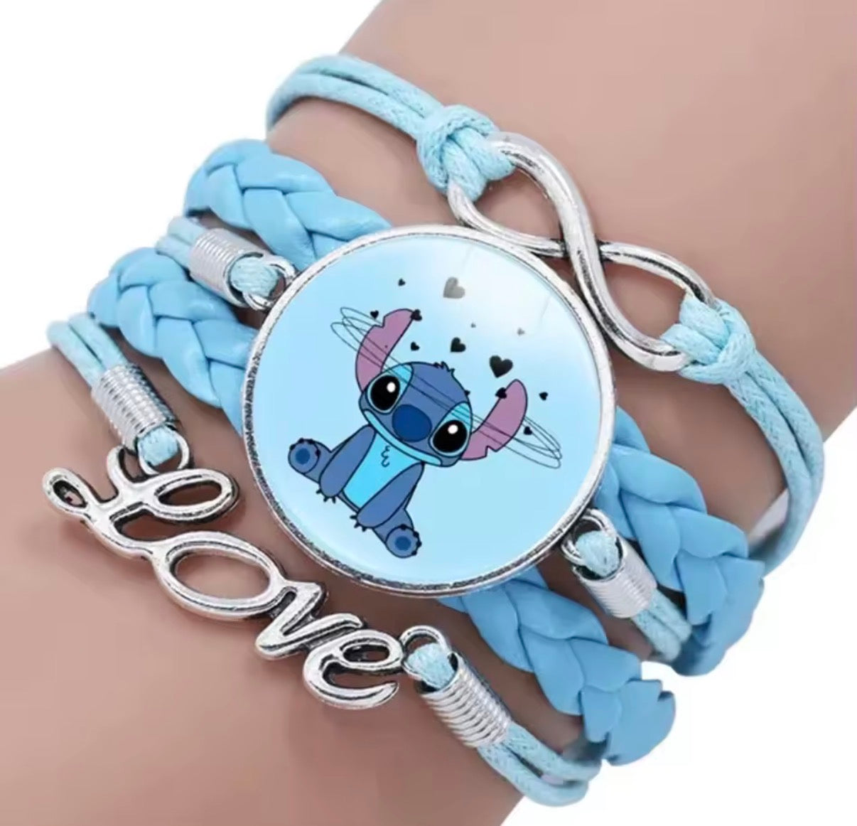 Disney Lilo & Stitch - Handmade Pendant Double Rope Bracelet - Girl Cartoon Telescopic Bracelet - Perfect Kids Birthday / Christmas Gift - Many Different Designs & Colours