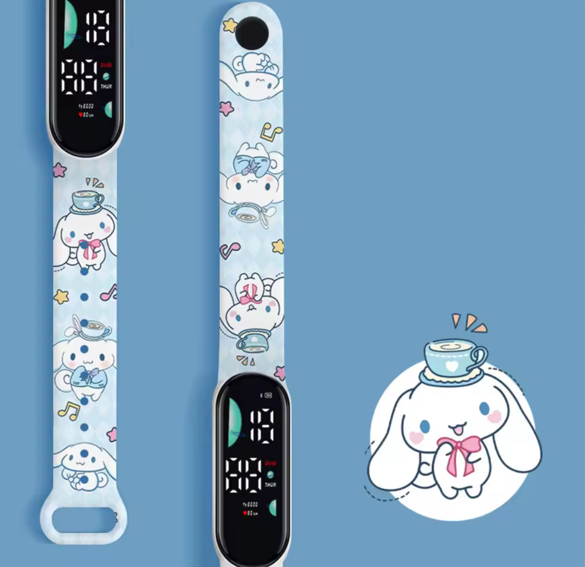 Hello Kitty / Kuromi / Cinnamoroll - Anime Cartoon LED Watch - Silicone Strap - Colourful Digital Watch - Kawaii - Perfect Birthday / Christmas Gift For Kids**