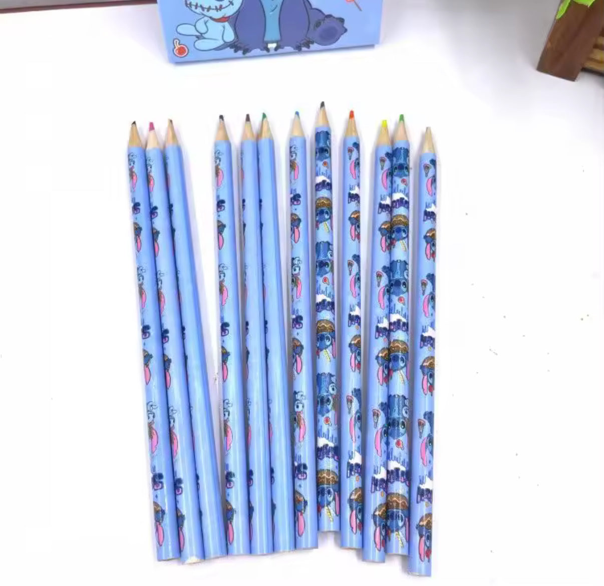 Stitch Cartoon Cute Student Colour Pencil Creative Kawaii 12 Pack Drawing Graffiti Pen Art Stationery Supplies Gift - Perfect Birthday / Christmas Gift*