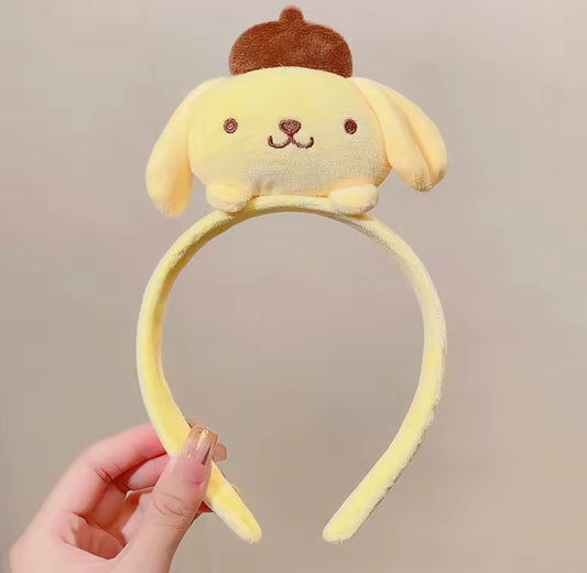 Sanrio Plush Kids Headband - My Melody, Kuromi, Cinnamoroll, Pompom Purin Hair Cute Accessories Kawaii Anime Cartoon Plush Headdress Girls Gift