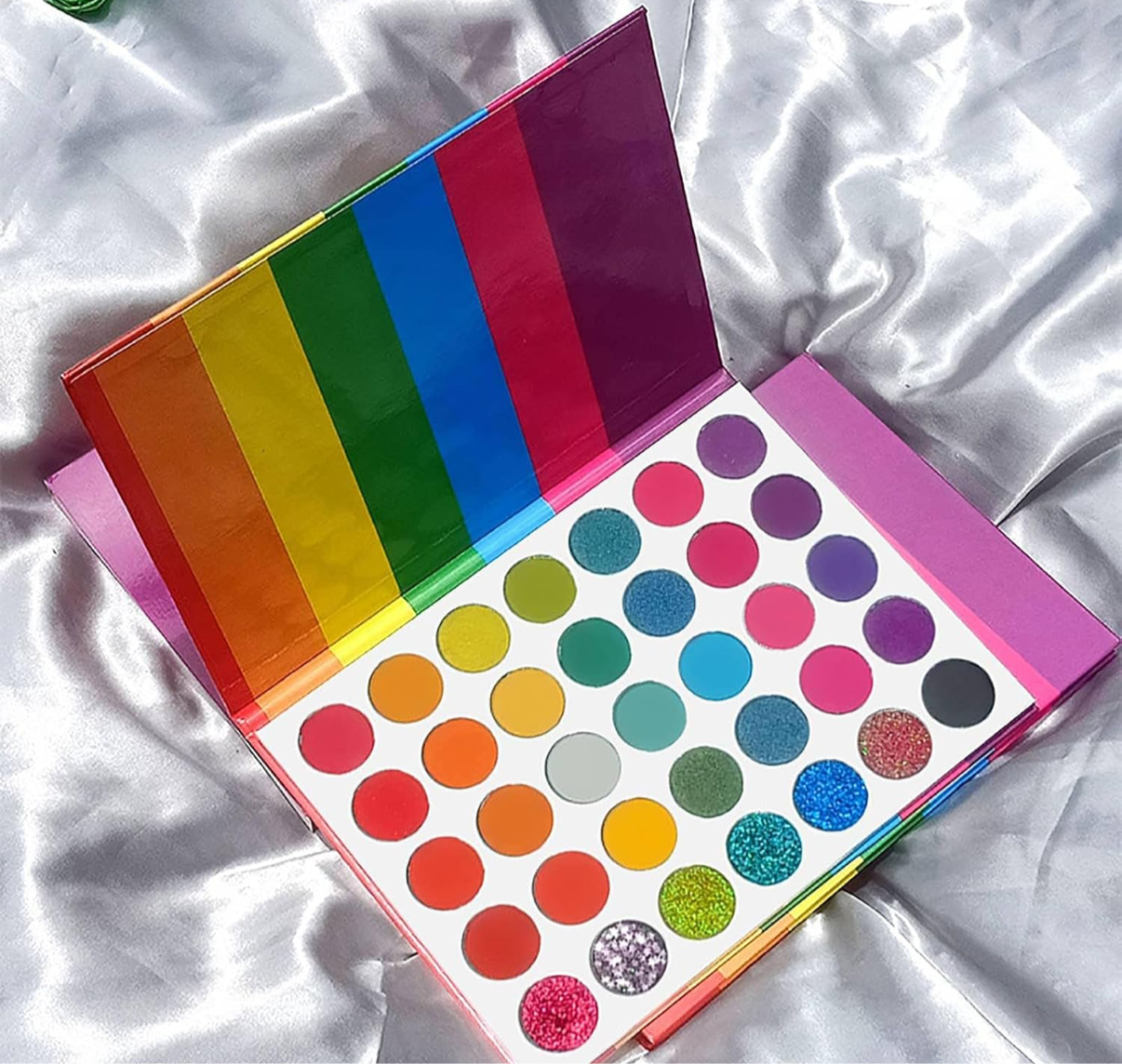 Rainbow Eyeshadow Palette - 35 Colours Eye Shadow Palette - Matte And Shimmers Makeup Palette, Blendable Waterproof Eye Shadow**