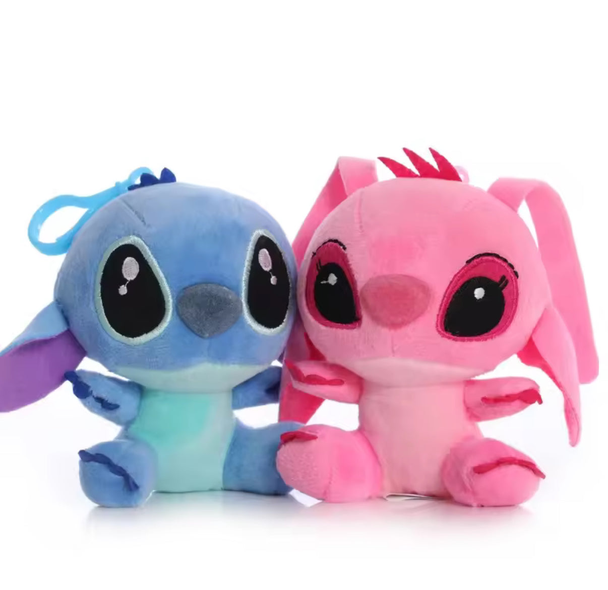 Disney 12cm Stitch / Angel Stuffed Plush Pendant Keychain Cartoon Stuffed Plush Dolls Anime Plush Baby Toys Kawaii Kids Birthday / Christmas Gift