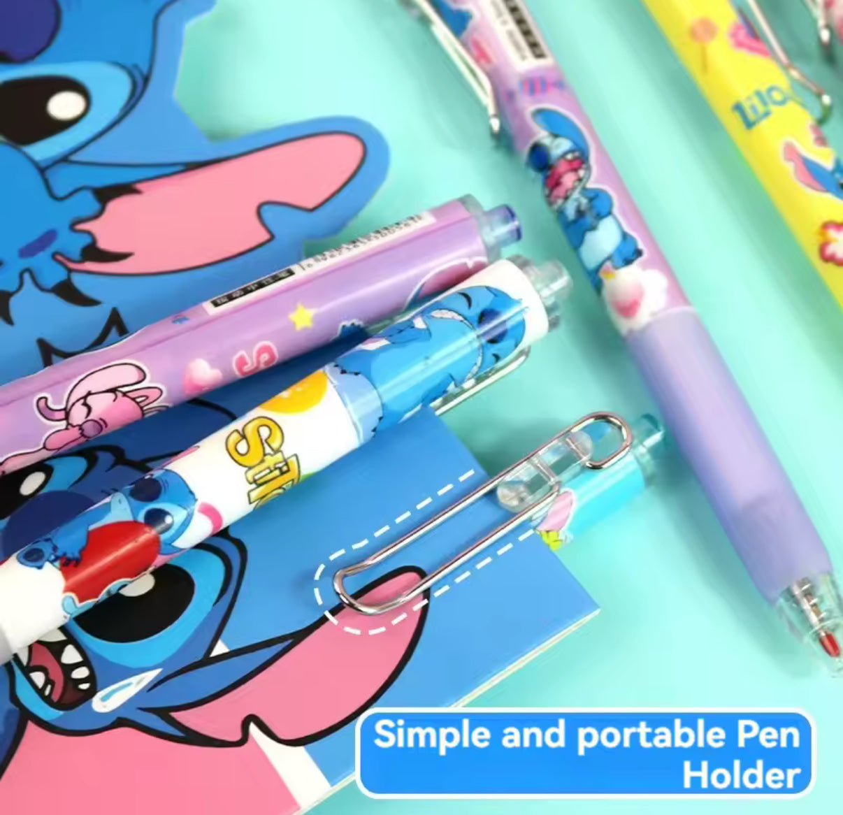 6 Piece Pen Set - Kawaii Stitch Press Gel Pens 0.5mm Black
Ink Signature Pen - School Office Supplies Kids Writing - Stationery - Back To School - Cute Gift For Birthday /
Christmas