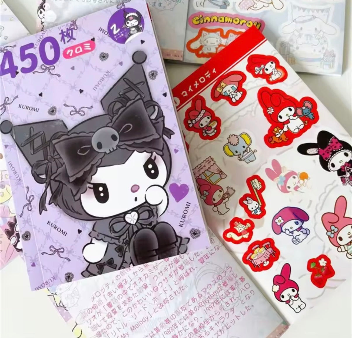 450Pcs Sanrio Hello Kitty Sticker Book, My Melody, Kuromi, Cinnamoroll & Pochacco Cartoon Sticker Book- Decoration Stickers For Girls Gifts - Perfect Gift For Christmas/ Birthday**