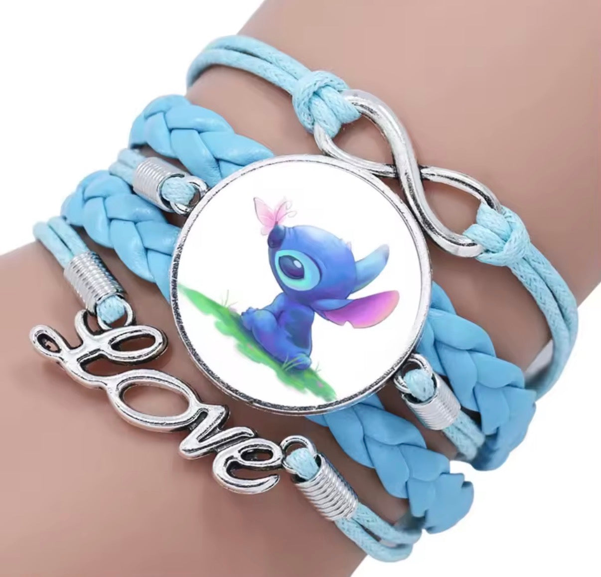 Disney Lilo & Stitch - Handmade Pendant Double Rope Bracelet - Girl Cartoon Telescopic Bracelet - Perfect Kids Birthday / Christmas Gift - Many Different Designs & Colours