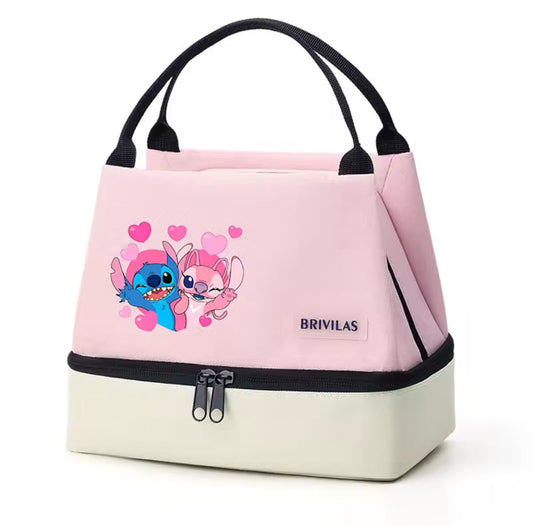 Stitch Insulated Lunch Bag, Portable Lunch Box Storage Bag, Foldable Insulated Cooler Handbag, Perfect For Office School / Picnic - Perfect Gift For Adults & Kids