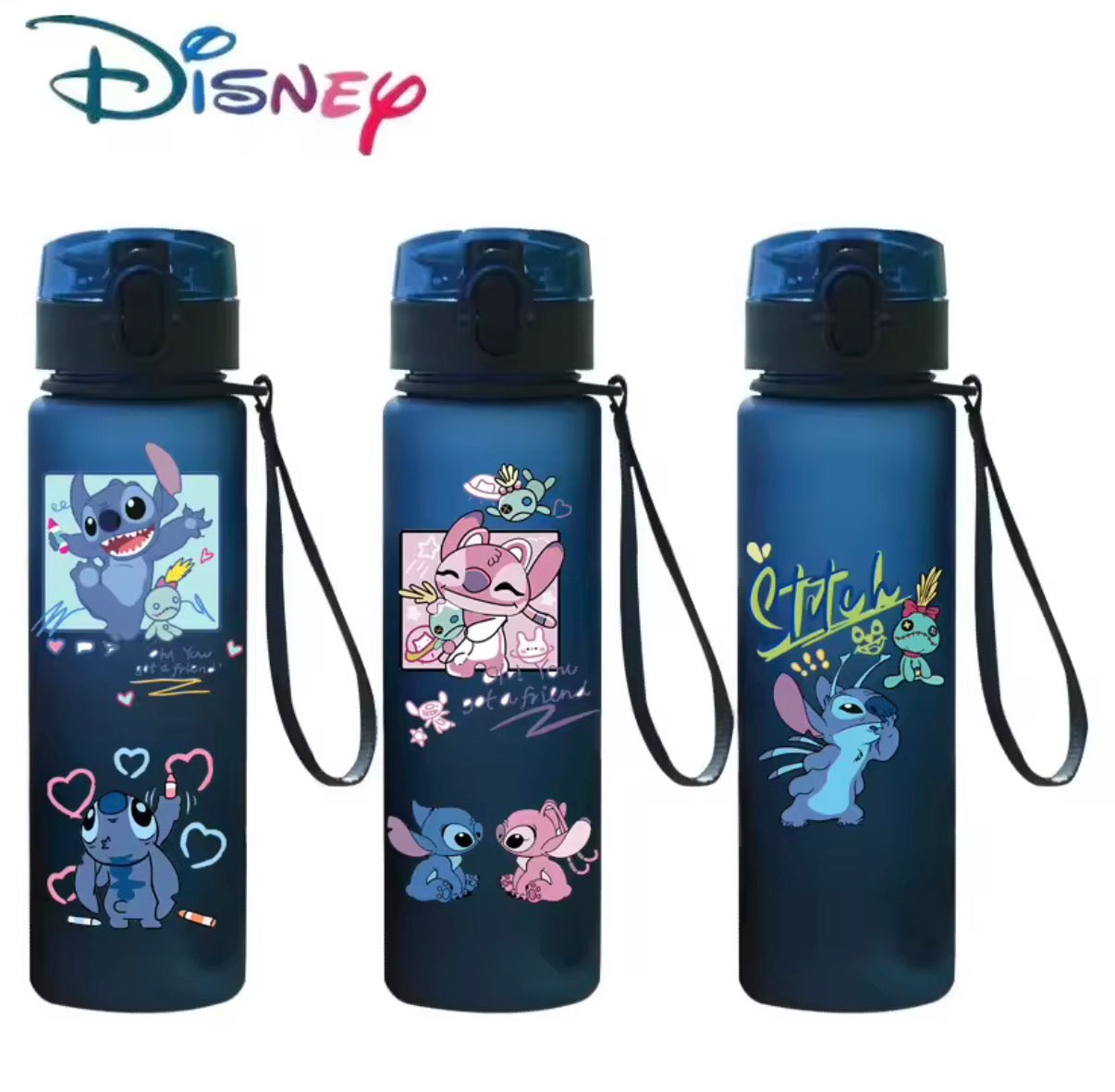 Disney 560ML Stitch Cartoon Water Bottle Cup Grey & Blue
Portable Plastic Large Capacity Clear Cup Outdoor Sports Water Bottle - Anime - 19 Different Designs - Perfect
Birthday / Christmas Gift