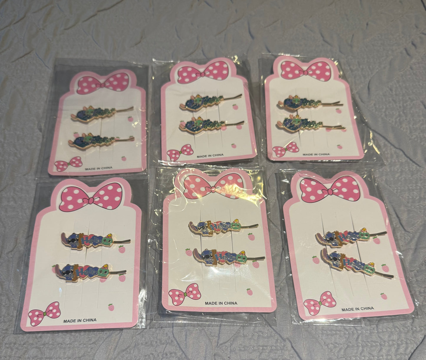 Disney Stitch - 2 Piece (1 Pair) Metal Hair Clip Set - ‌Lilo & Stitch‌ Element Hair Clips - Cartoon Fun Daily Wear Gifts Hair Accessories