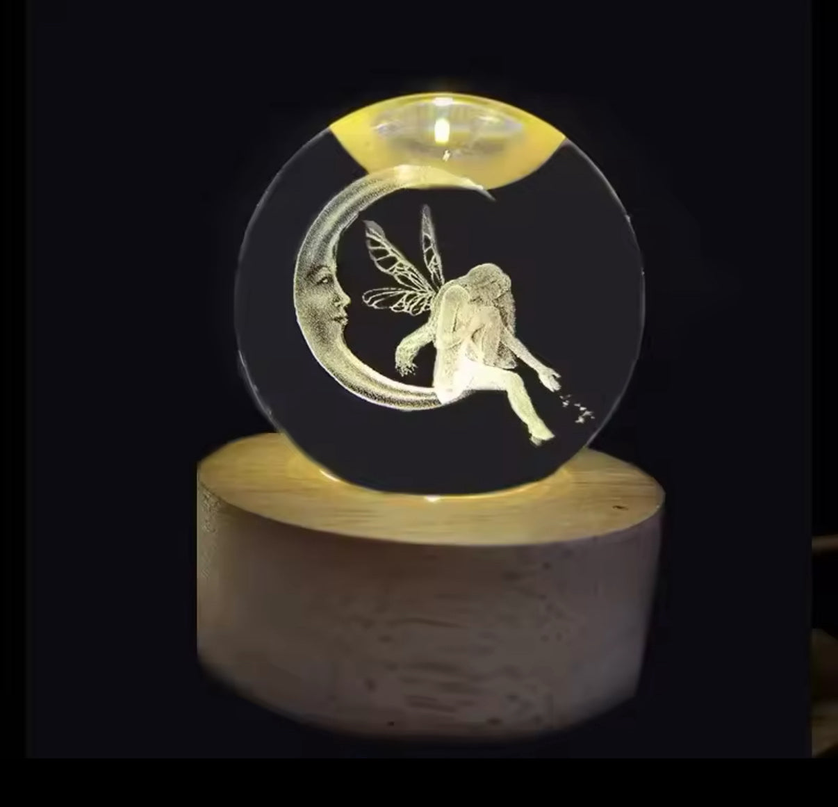 Cute 6cm 3D Crystal Ball Light - Night Light Laser Carving Children's / Kids Gifts - Many Different Designs - Perfect Little Gift For Birthday/Christmas