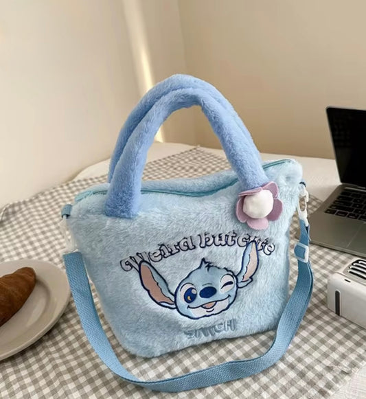 Stitch Cute Cartoon Plush Handbag - Casual All-match Crossbody Bag Portable Anime Satchel Tote Fashion Backpacks - Kawaii - Perfect Christmas / Birthday Gift