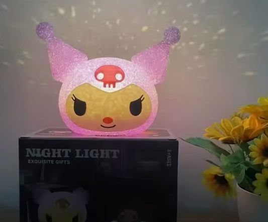 Sanrio Kuromi/Hello Kitty Anime Particle Projection Night Light Cartoon Stitch 3d Doll Reading Lamp - Creative Desk Lamp For Kids - Perfect Birthday / Christmas Gift