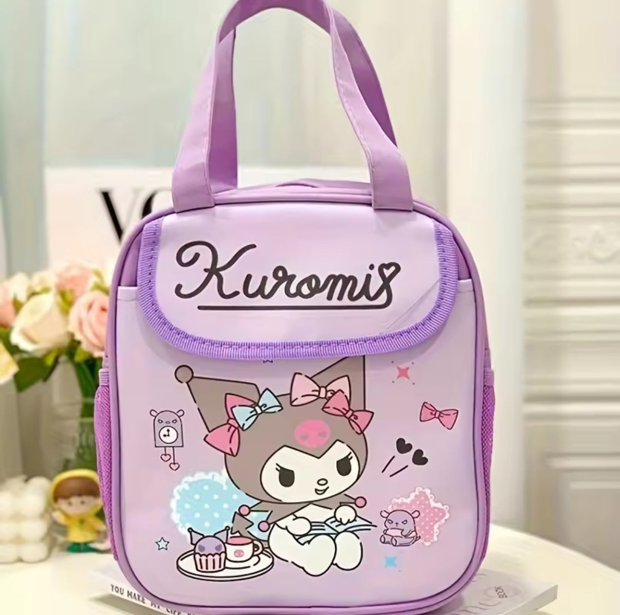 Fashion Kawaii  Hello Kitty & Kuromi Canvas
Portable Large Capacity Lunch Bag / Storage Bag -
Sweet Girls Gift**