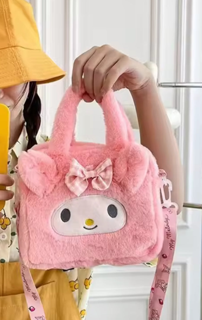 Sanrio My Melody, Cinnamorroll Plush Bag Kawaii - Melody Cartoon Anime Handbag Crossbody Cosmetic Travel Storage Bag - Perfect
Birthday / Christmas Gift For Girls