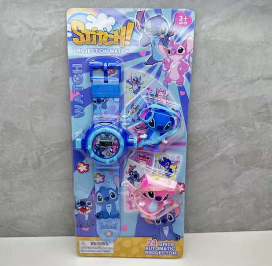 Stitch Children's Projector Watch With keychain - Cartoon Stitch Anime - Girls/Boys - Flash Electronic kid Toy - Perfect Stocking Filler For Christmas - Birthday Gift