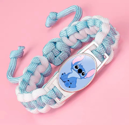Stitch Cartoon Woven Bracelet With Pendant - Anime - Boys & Girls Wristband - Perfect Christmas Birthday Gift - Party Gifts Wristband - 7 Different Colours - 14 Designs
