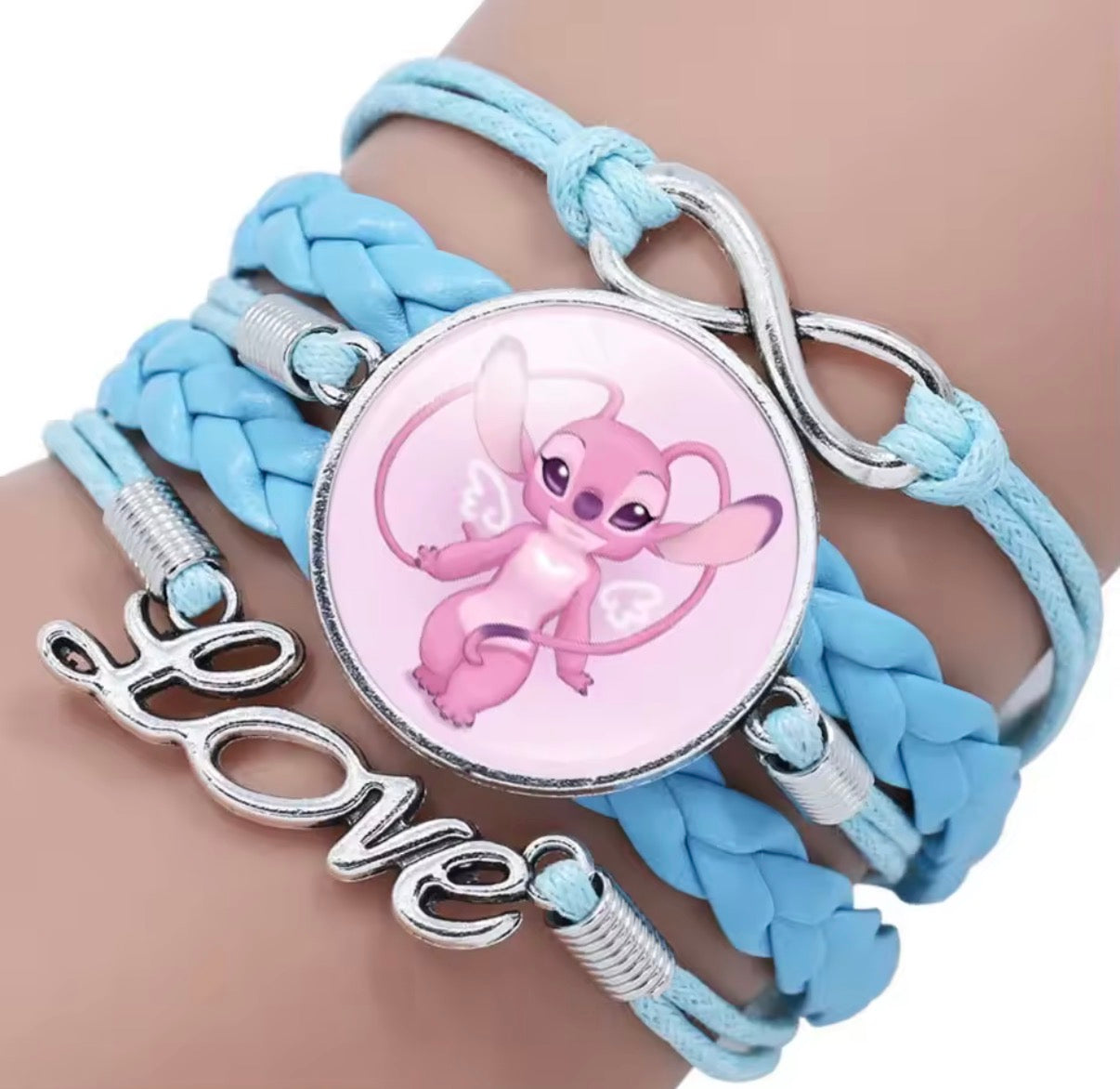 Disney Lilo & Stitch - Handmade Pendant Double Rope Bracelet - Girl Cartoon Telescopic Bracelet - Perfect Kids Birthday / Christmas Gift - Many Different Designs & Colours