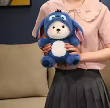 28cm Cute Bear Turns Into Stitch - Stitch Plush Toys Lovely Soft Stuffed Cartoon Animals Dolls For Birthday / Christmas
Gift - Anime / Kawaii