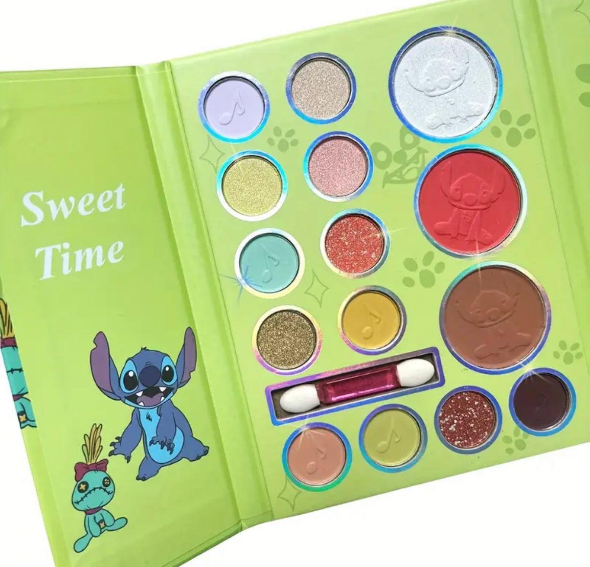 Stitch Eyeshadow Palette 15 Colours with Brush, Nude Earth Tone Brown, Waterproof Long Lasting Matte Highlighter Duochrome, Cute Lilo and Stitch Anime Style Makeup, Portable for Travel, Ideal Gift for a Girl**