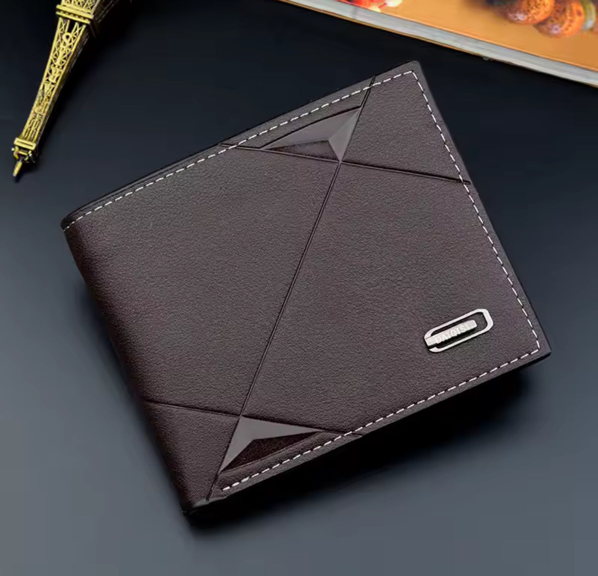 Men Short Bifold Faux Leather - Credit ID Card Holder - Wallet - Notes-fold Wallet - Clutch Solid Business Slim
Wallet - Perfect Gift For Him