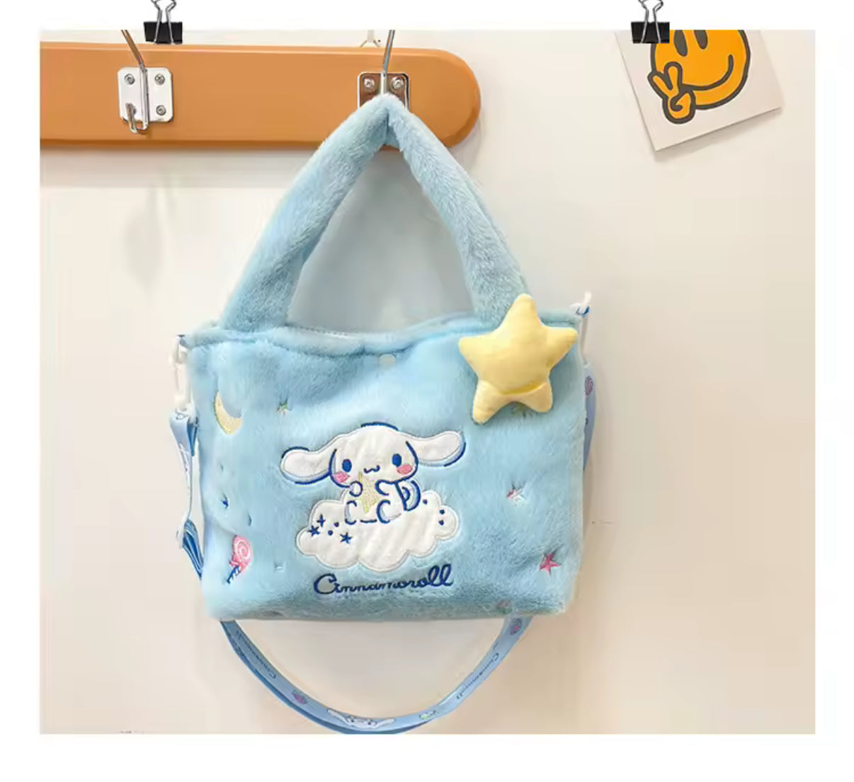 Sanrio Hello Kitty, Kuromi, My Melody, HK & Cinnamoroll Plush Bag - Cute Cartoon Anime Tote Handbag - Large Storage - Women & Girls - School & Travel Bag - Perfect Christmas / Birthday Gift
