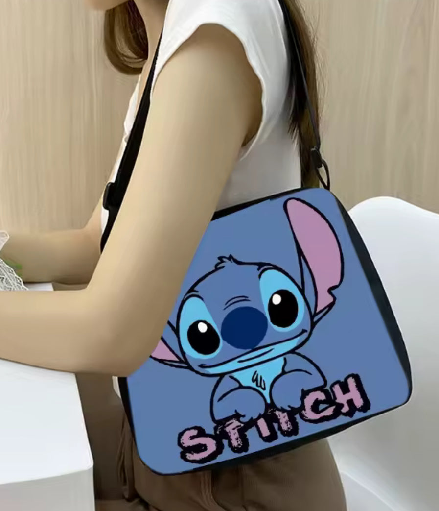 Disney Stitch Girls Handbag Anime Figure Leisure Underarm Bag for Girls 20X24Cm Shoulder Bags Cartoon Kawaii Travel Bag Cartoon Character
