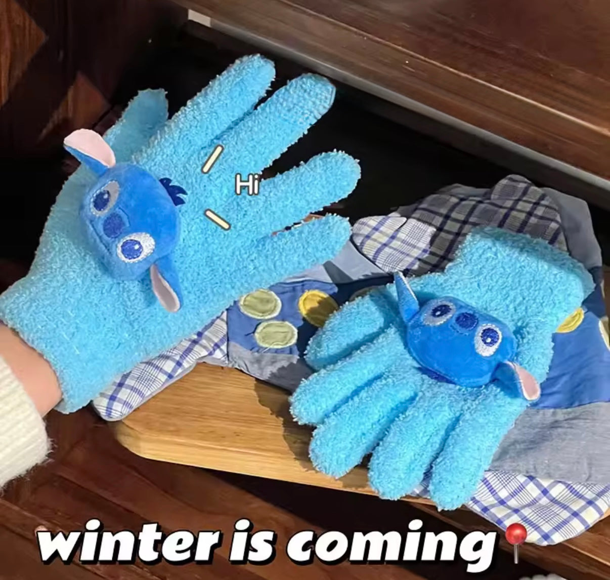 Stitch Kids Gloves - Anime Kawaii - Autumn / Winter Warm - Thickened Mittens - Outdoors Knitwear Accessories - Perfect Christmas / Birthday Gift