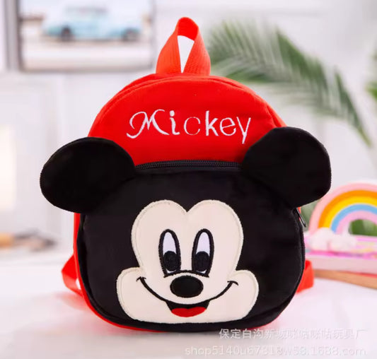 Disney Mickey Mouse Red Plush Mini Backpack  Anime / Cartoon - Soft Cute Baby Travel / School Bag - Christmas / Birthday Gift