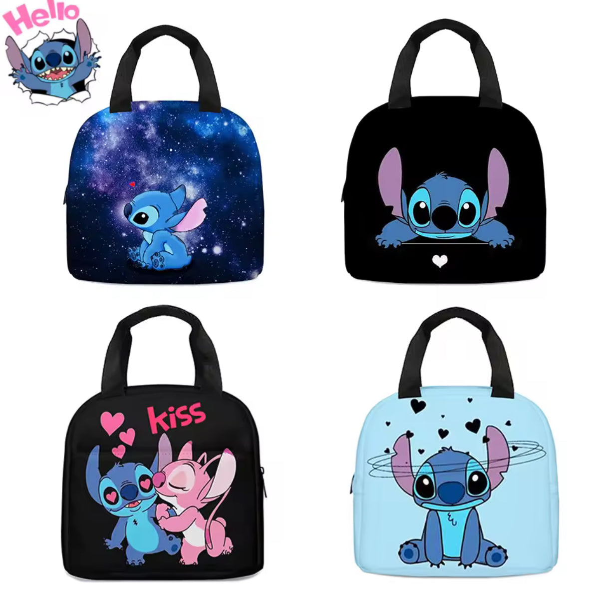 Disney Stitch Anime Cartoon Insulated Lunch Bag - Waterproof
Cooler Handbag Bento Box - Ideal for Kids & Adults - Perfect for School Work or Outdoor Activities - Secure Food Storage
Container