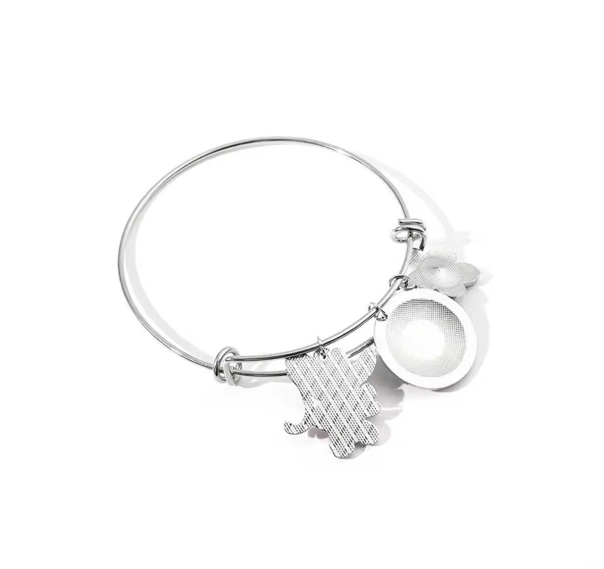 Disney Anime Lilo & Stitch Cute Bracelet Silver Metal Coloured Just a Girl Who Love Stitch Bangle Fashion Jewellery for Women - Gifts Accessories