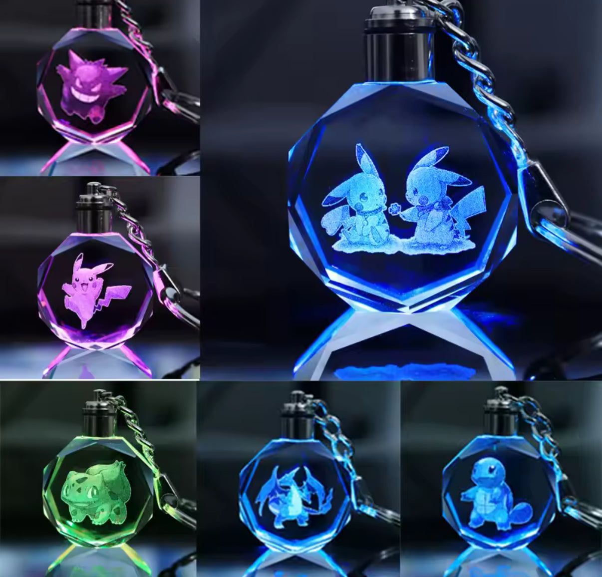Pokemon Anime Pikachu Fashion Keyring Bag Crystal
Luminous LED Multicolour Lights Keychain - Toy - Christmas
/ Birthday Gifts**