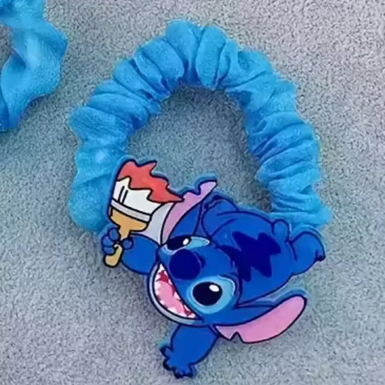 Disney Stitch - 2 Piece (1 Pair) Scrunchie/Bobble Set - Stitch / Angel ‌Lilo & Stitch‌ Element Hair Rope Cartoon Fun Daily Wear Gifts Hair Accessories