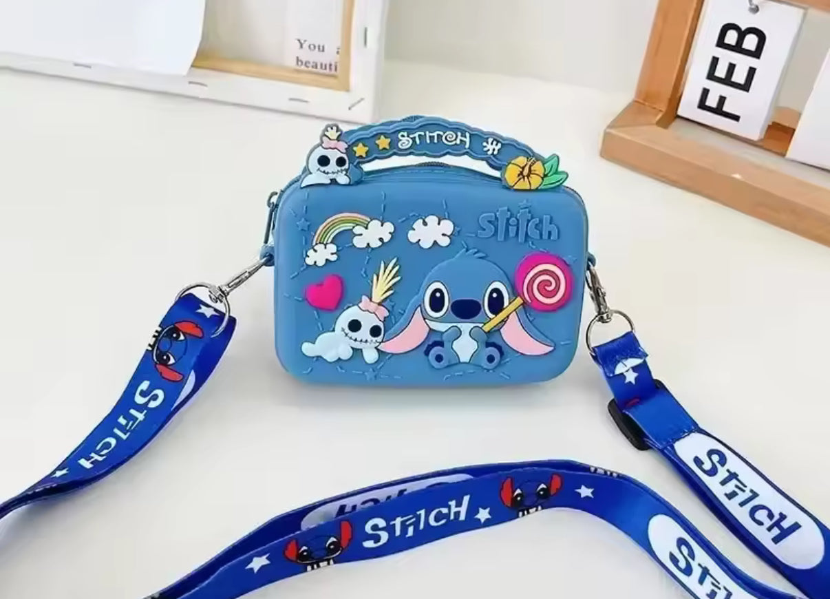 Stitch Silicone Bag Cartoon Anime Figure Stich Shoulder Bag Lilo & Stitch Fashion Kids Girl Accessories Coin Purse Gift - 11x10x3.5cm - Perfect Gift For A Small Child