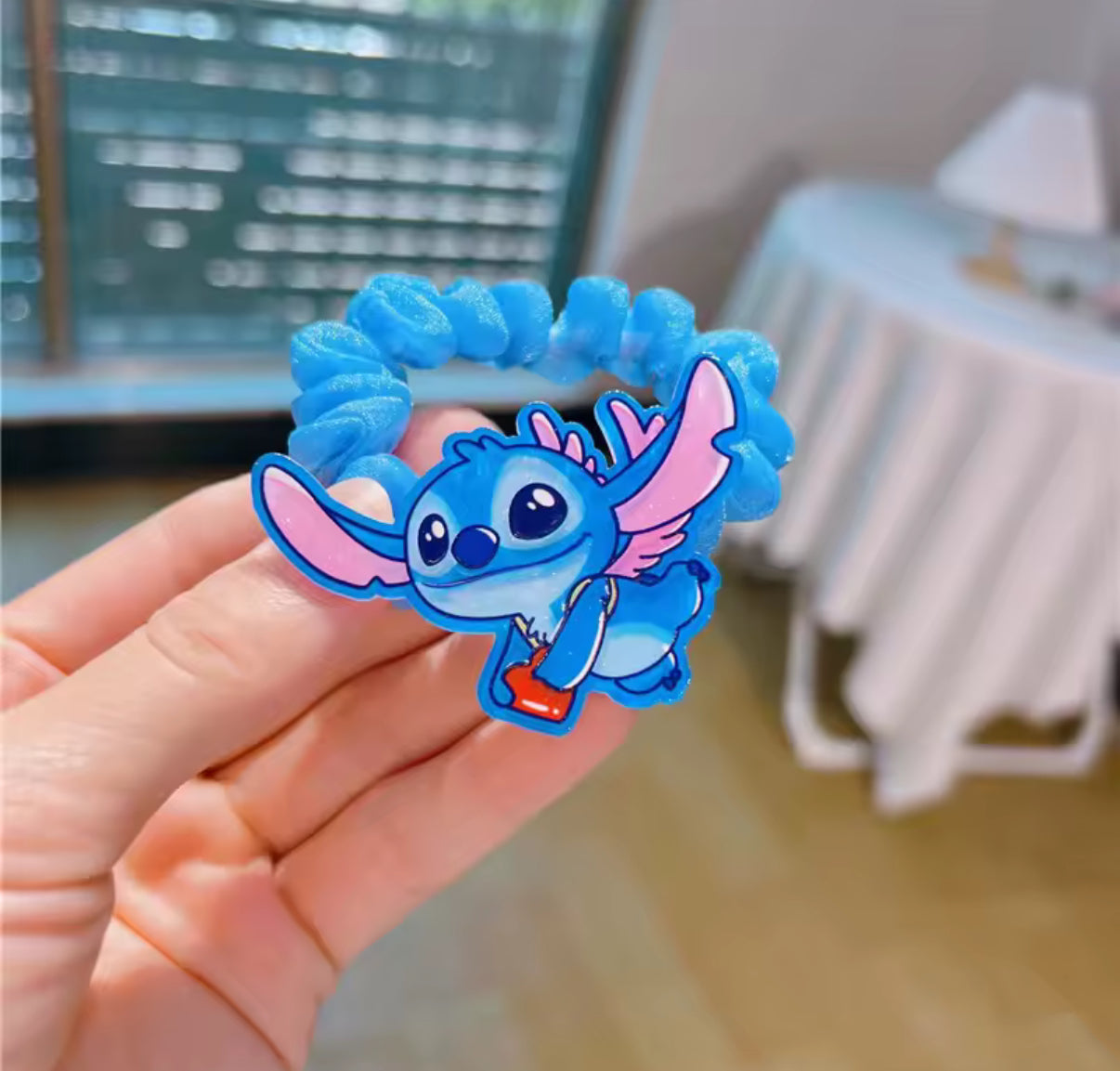 Disney Stitch - 2 Piece (1 Pair) Scrunchie/Bobble Set - Stitch / Angel ‌Lilo & Stitch‌ Element Hair Rope Cartoon Fun Daily Wear Gifts Hair Accessories