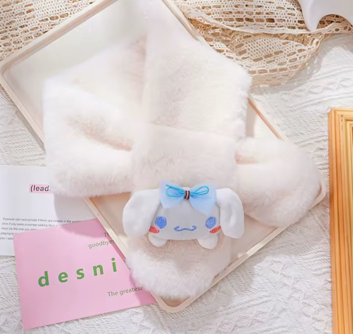 Sanrio Plush Scarf Anime Cartoon My Melody, Kuromi, Cinnamoroll, Pompompurin - Autumn/Winter Soft Warm Scarf - Girls Christmas Gifts
