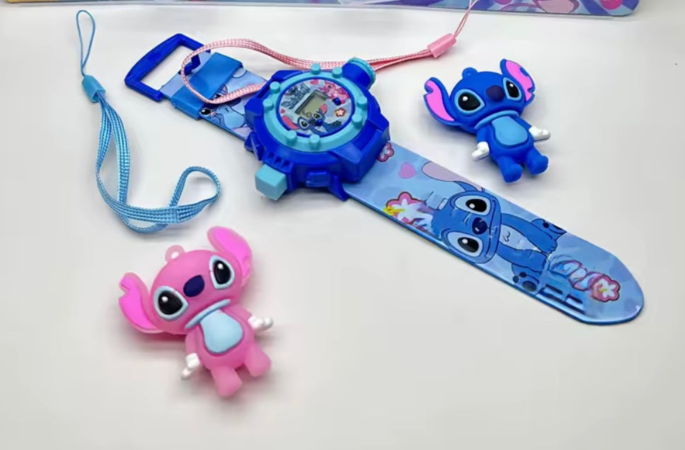 Stitch Children's Projector Watch With keychain - Cartoon Stitch Anime - Girls/Boys - Flash Electronic kid Toy - Perfect Stocking Filler For Christmas - Birthday Gift