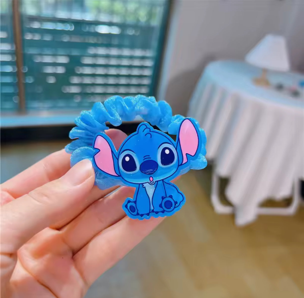 Disney Stitch - 2 Piece (1 Pair) Scrunchie/Bobble Set - Stitch / Angel ‌Lilo & Stitch‌ Element Hair Rope Cartoon Fun Daily Wear Gifts Hair Accessories