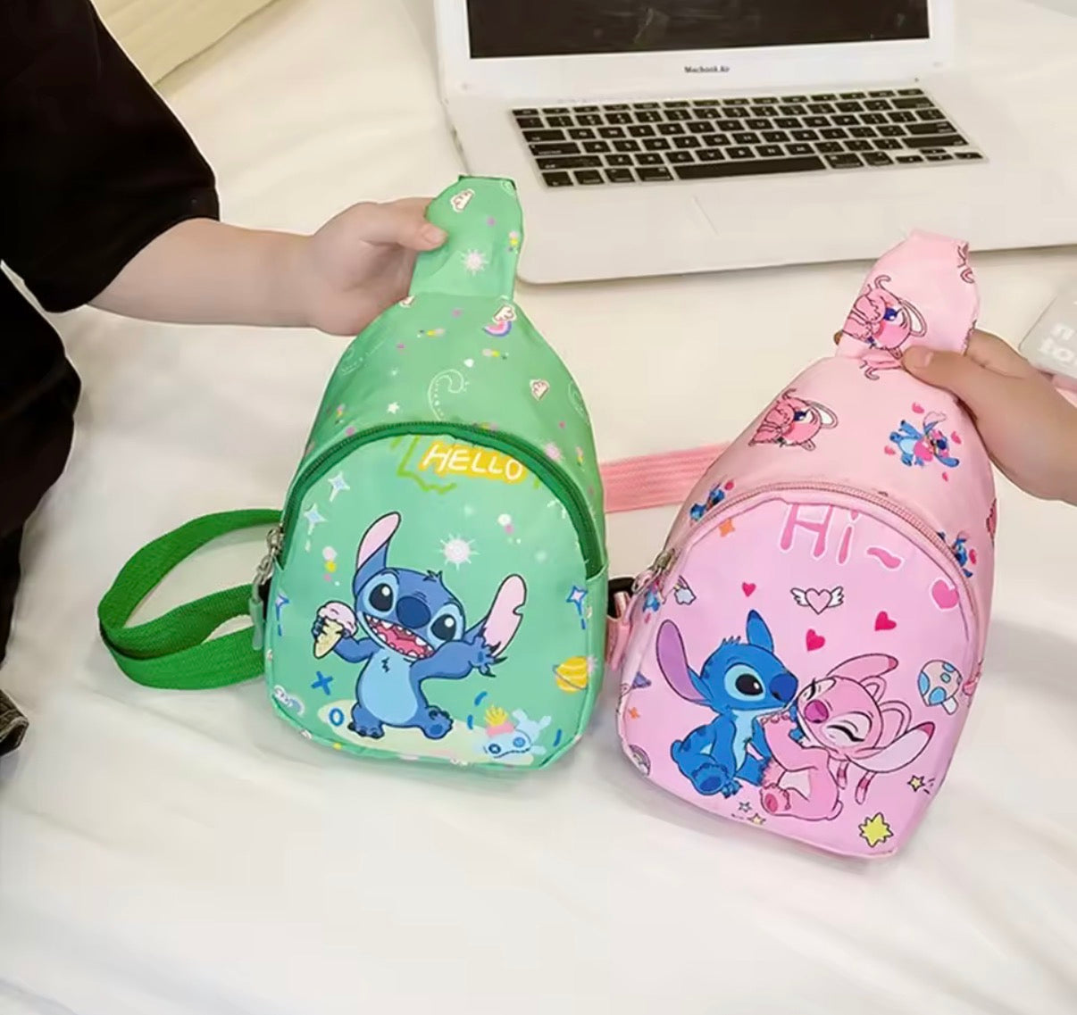 Disney Stitch Chest Bag - Cute Mini Outdoor School / Travel Shoulder Bag For Boys &
Girls - Children’s Zipper Waist Bag Kawaii Gift - Available in 13
Different Colours & Designs