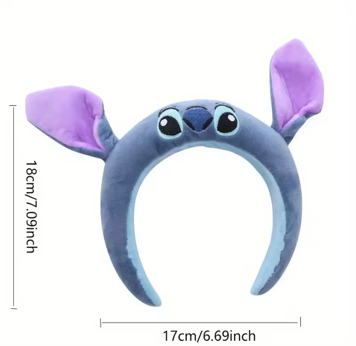 Anime Disney Stitch Girls Hair Band Girl Cute 3D Hair Band Cartoon Ear Amusement Park Headband Wash Face Hair Band Birthday Gift