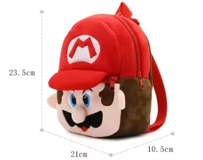 Super Mario Bros & Luigi Plush Mini Backpack  Anime / Cartoon - Soft Cute Baby Travel / School Bag - Christmas / Birthday Gift
