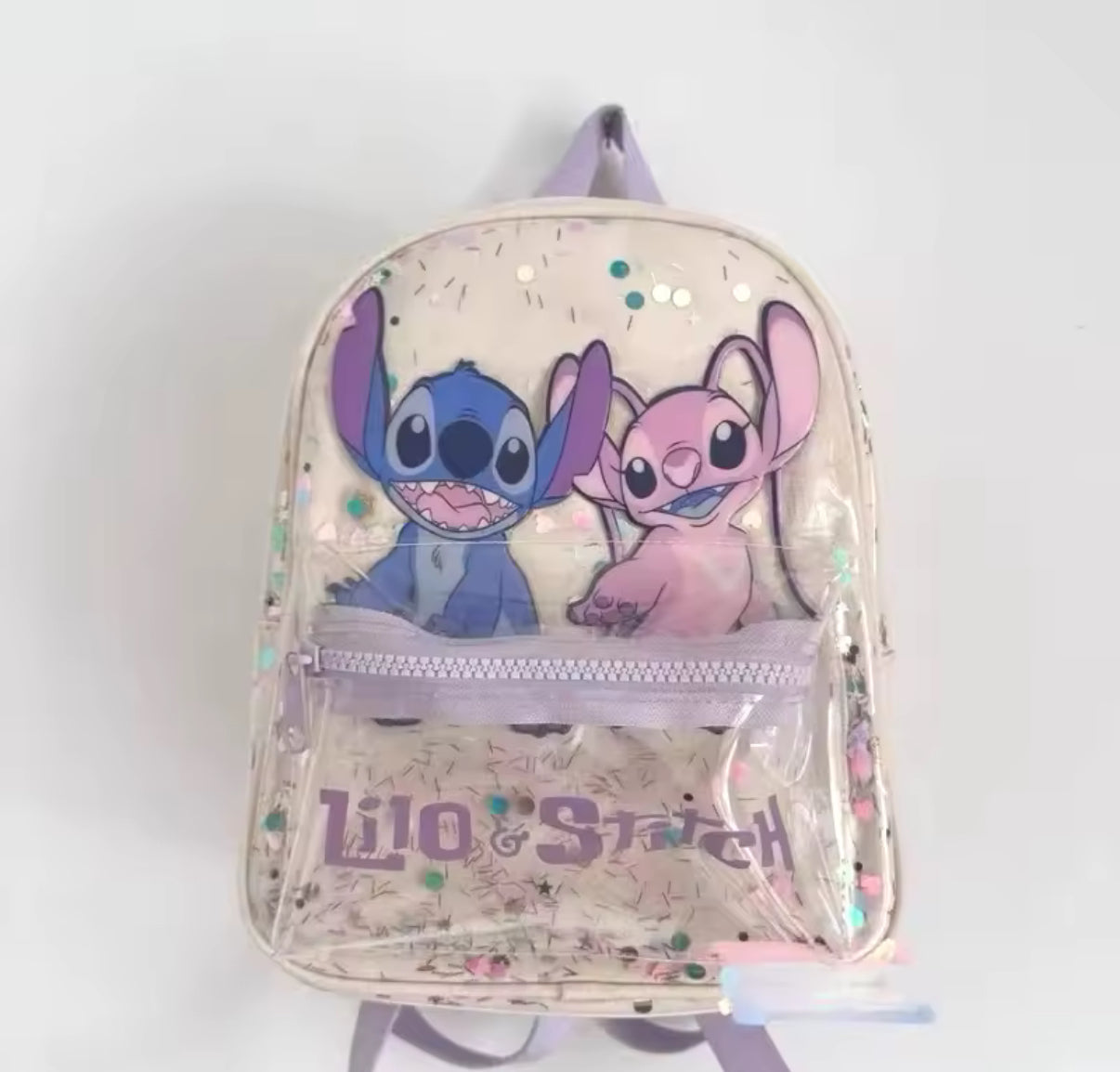 Disney Stitch Cartoon Sequined Back Fashionable and Versatile Trendy School / Nursery Bag for Girls - Mini Backpack - Perfect Birthday / Christmas Gift