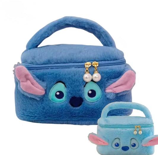 Stitch Anime Woman & Kids Cosmetics Large Capacity Makeup Storage Bag Box Portable Cartoon Figure Plush
Handbag Girls Gifts - Pencil & Stationery Case