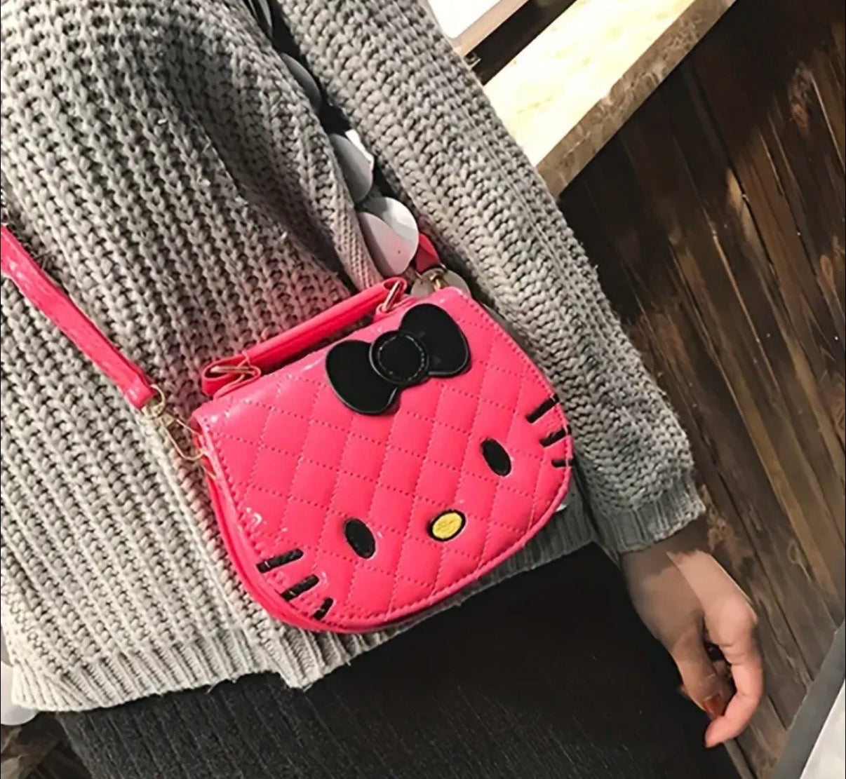 Sanrio for hello kitty Crossbody Bag - Cute Cartoon Waterproof Messenger for Boys & Girls, Adjustable Strap, Pink with Bow Design, Perfect for School, Travel & Daily Use, Cute Crossbody Bag, Gift for Girls, Playful Design, Secure Zipper Closure**