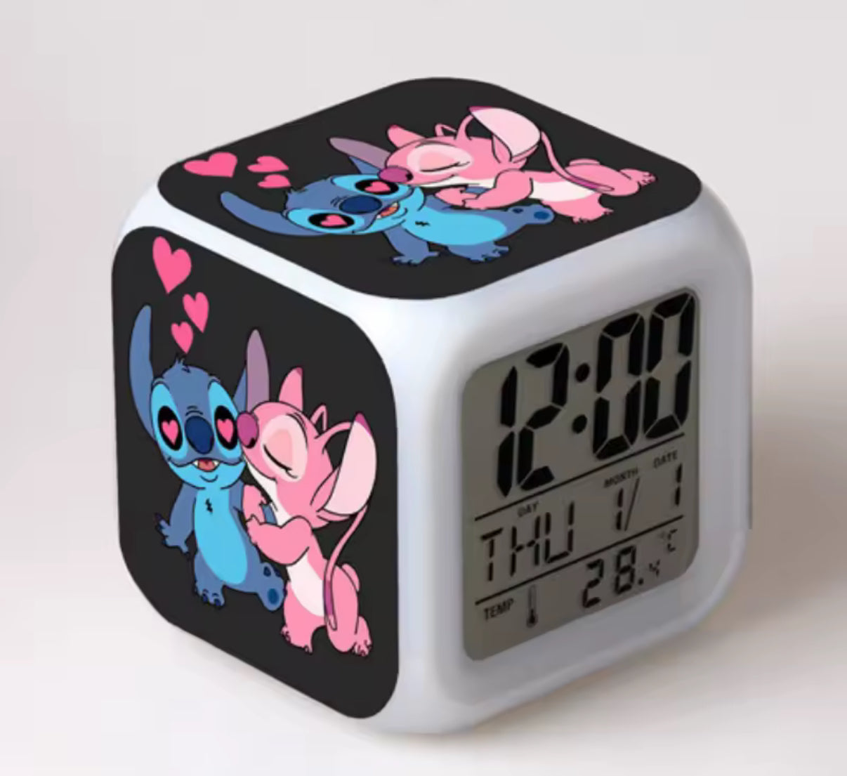 Disney Stitch Alarm Clock For Kids With 7 Colour Changing LED
Night Light Digital Display Funny Cartoon Gift For Children
- Anime & Cartoon - Perfect Birthday / Christmas Gift