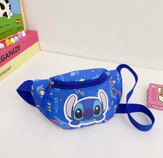 Anime Stitch Children's Crossbody Bag Cartoon Pink & Blue Stitch Shoulder Bag - Chest Bag Of Boys & Girl's - Perfect For Travel & School - Birthday / Christmas Gift